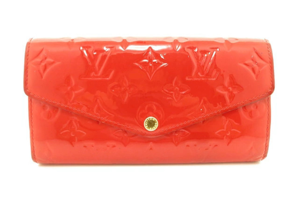LOUIS VUITTON Wallet Accessories Portefeuille Sarah Long Vernis Cerise Red